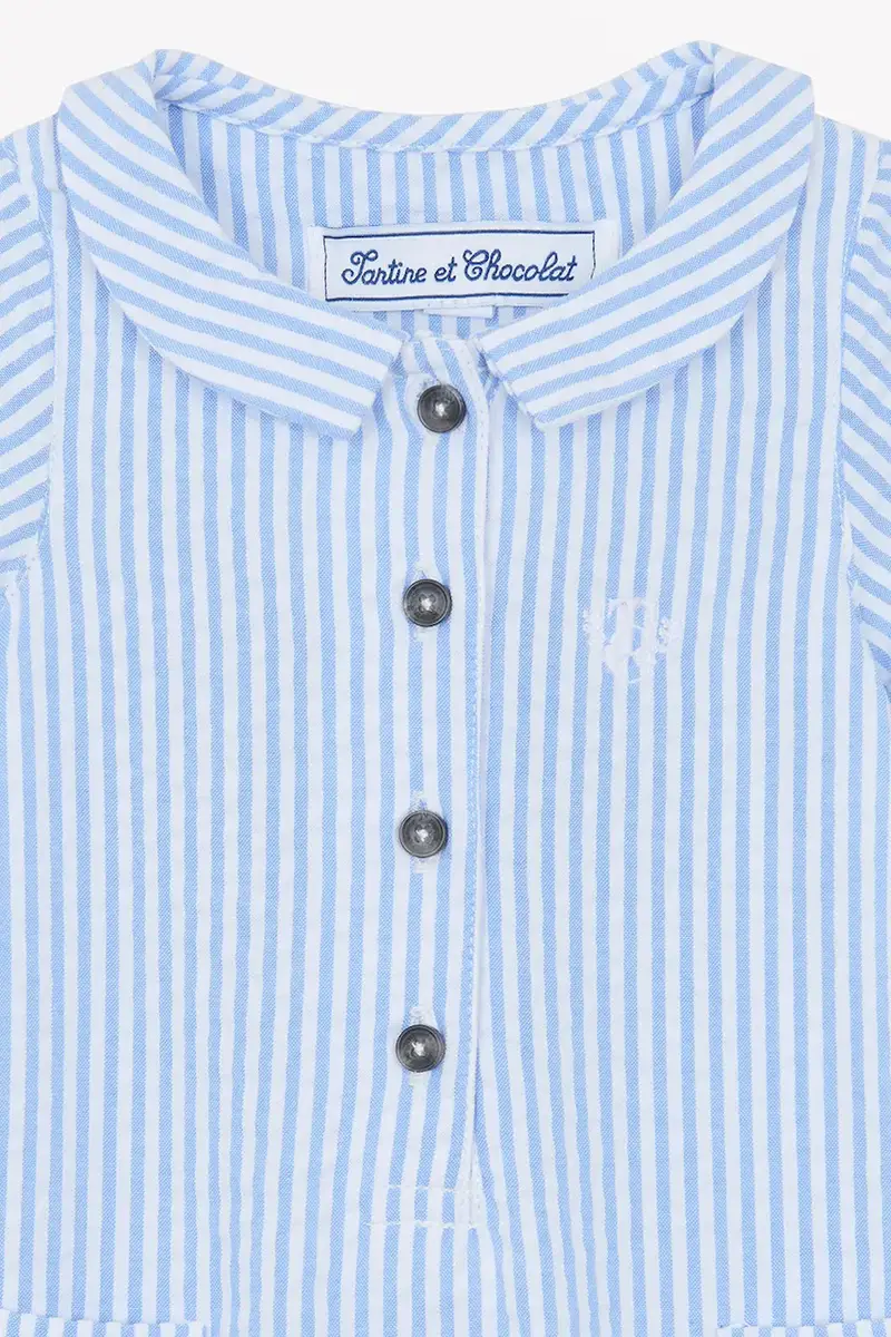 rampers in cotone neonato/a CA33061 Blu miniatura 3