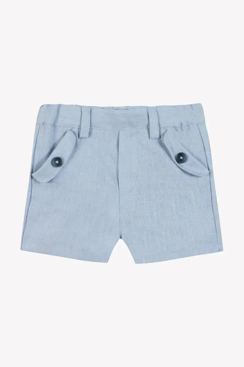 shorts in lino bambino/a colore blu CA26061 miniatura 2