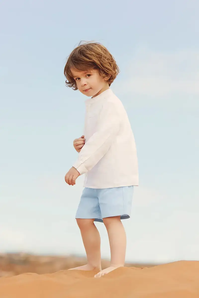 shorts in lino bambino/a colore blu CA26061