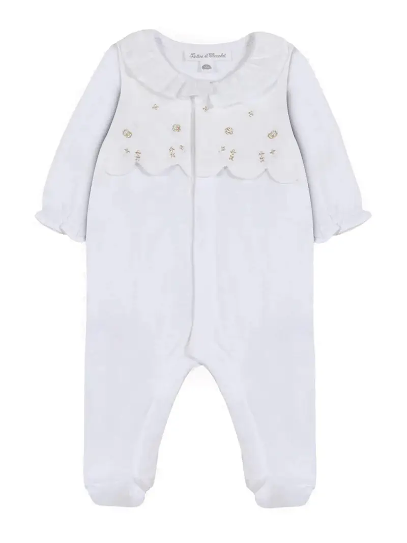 Tutina Con Ricamo Bianco