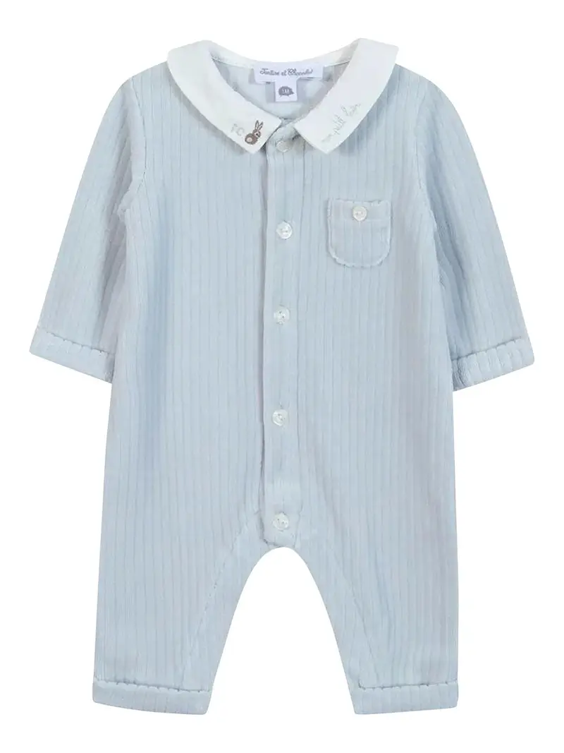 Tutina Con Ricamo Blu