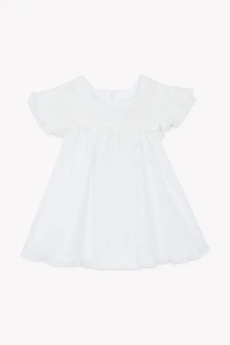 vestito di cotone bambina colore beige CA30231 miniatura 2