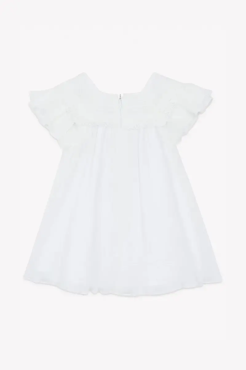 vestito di cotone bambina colore beige CA30231 miniatura 3