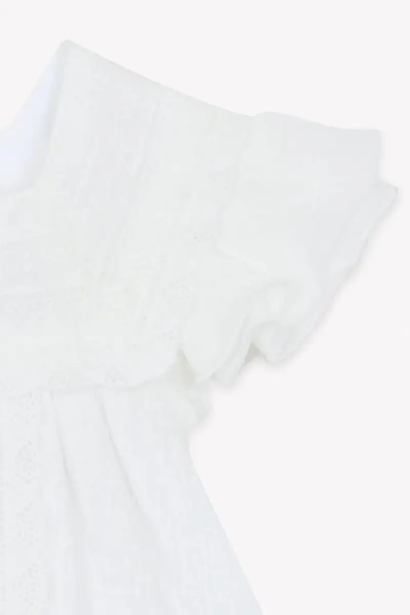 vestito di cotone bambina colore beige CA30231 miniatura 4