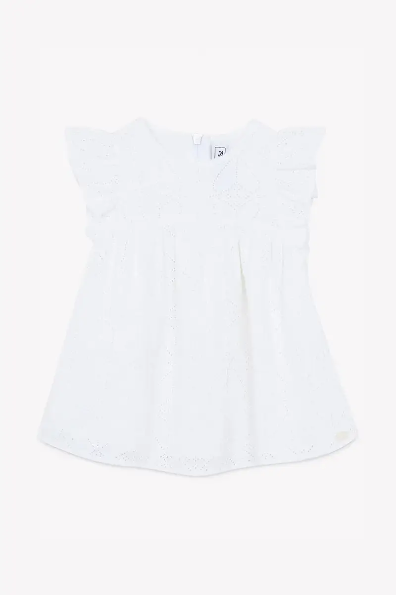 vestito di cotone bambina colore bianco CA30081 miniatura 2