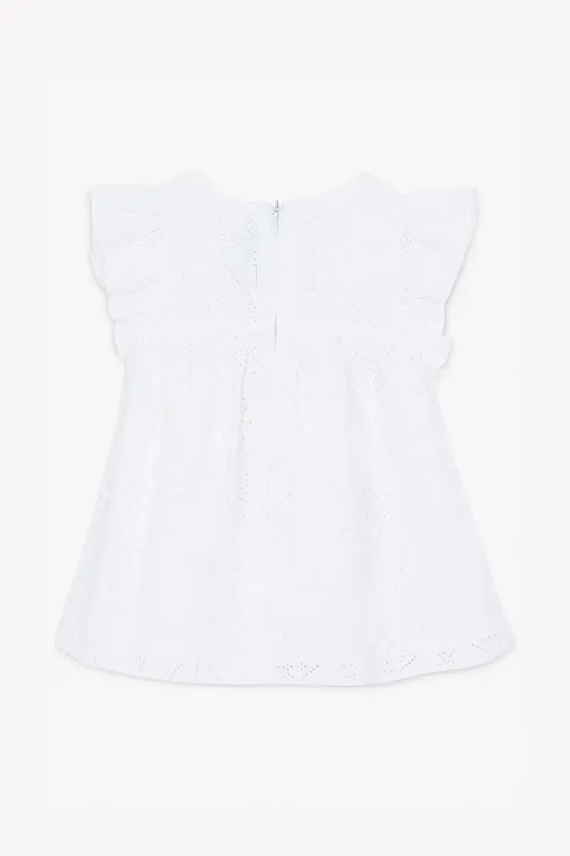 vestito di cotone bambina colore bianco CA30081 miniatura 3