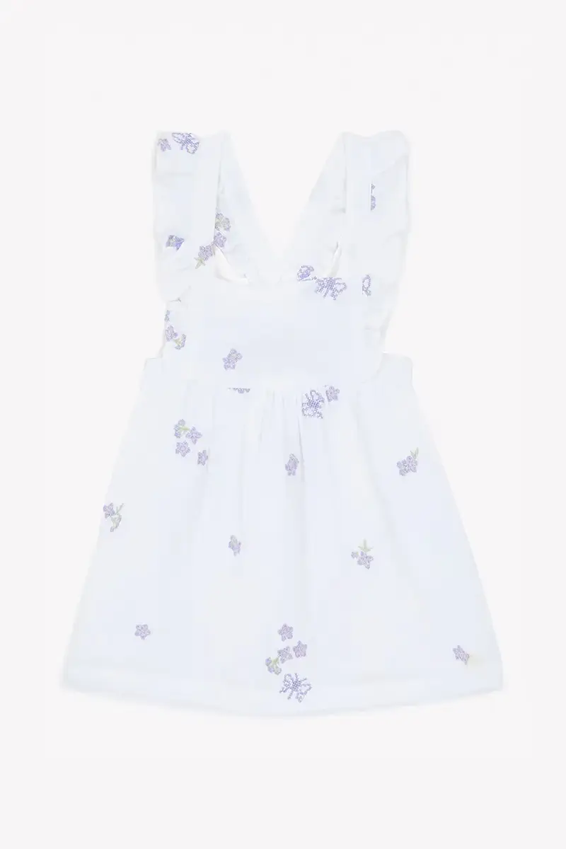 vestito di cotone bambina colore bianco CA30141 miniatura 2