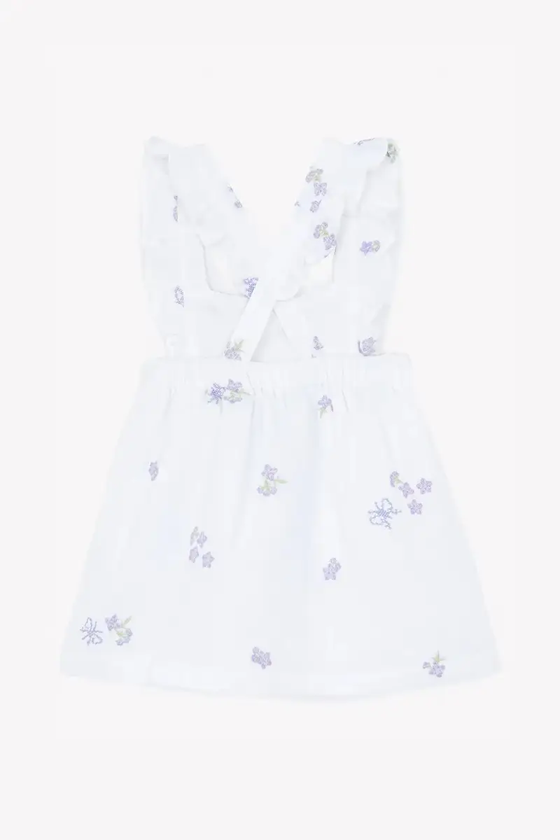 vestito di cotone bambina colore bianco CA30141 miniatura 3