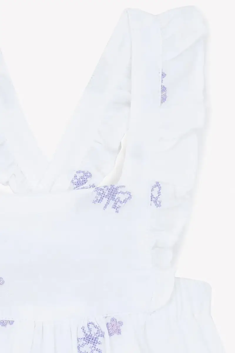 vestito di cotone bambina colore bianco CA30141 miniatura 4