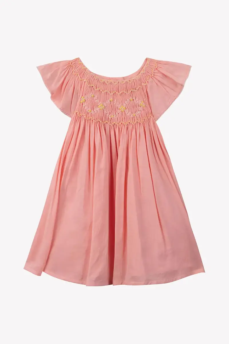 vestito di cotone bambina colore rosa CA30161