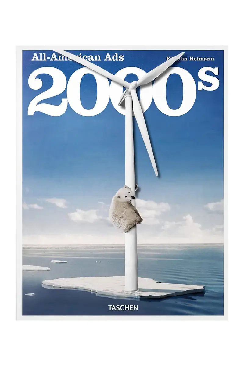 libro All-American Ads of the 2000s by Heller Steven, English colore blu