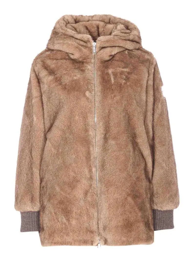 Piumino Arabis Moka Con Chiusura Zip Beige