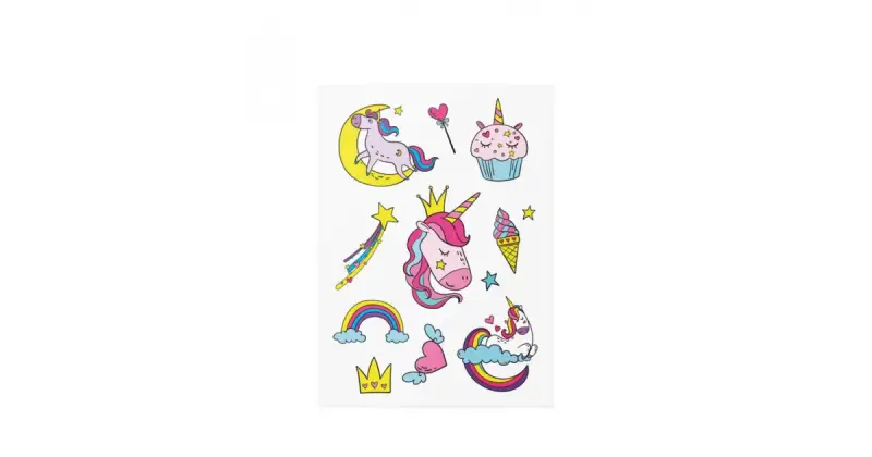 Temporary Unicorni tatuaggio per bambini waterproof 3 anni+