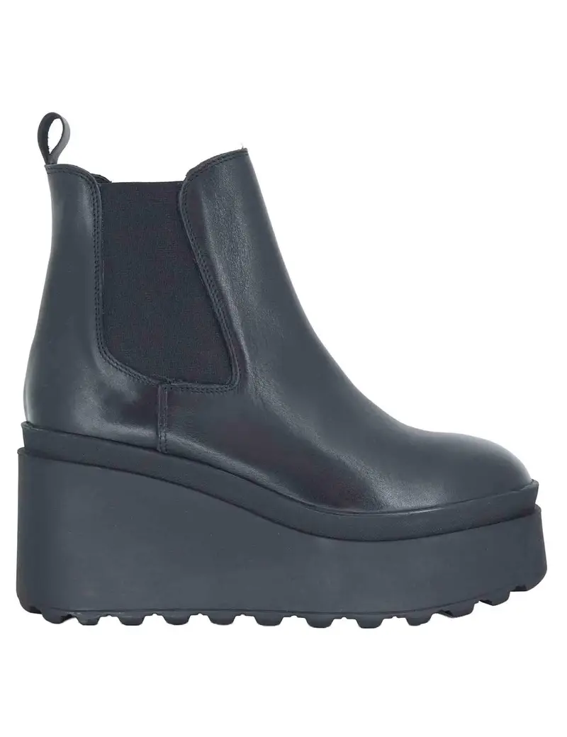 Chelsea boot in pelle nera con zeppa Donna JOLLY 8 001