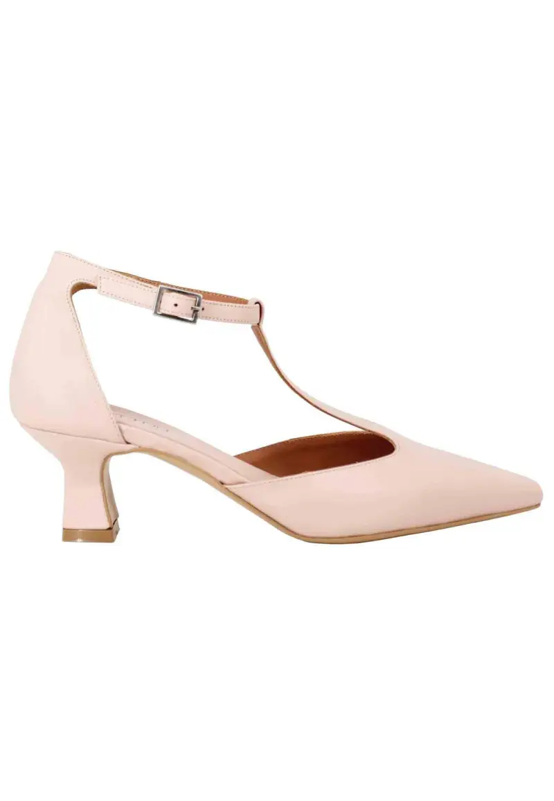 Decollete donna in pelle rosa con tacco basso Donna MAIA 4 300