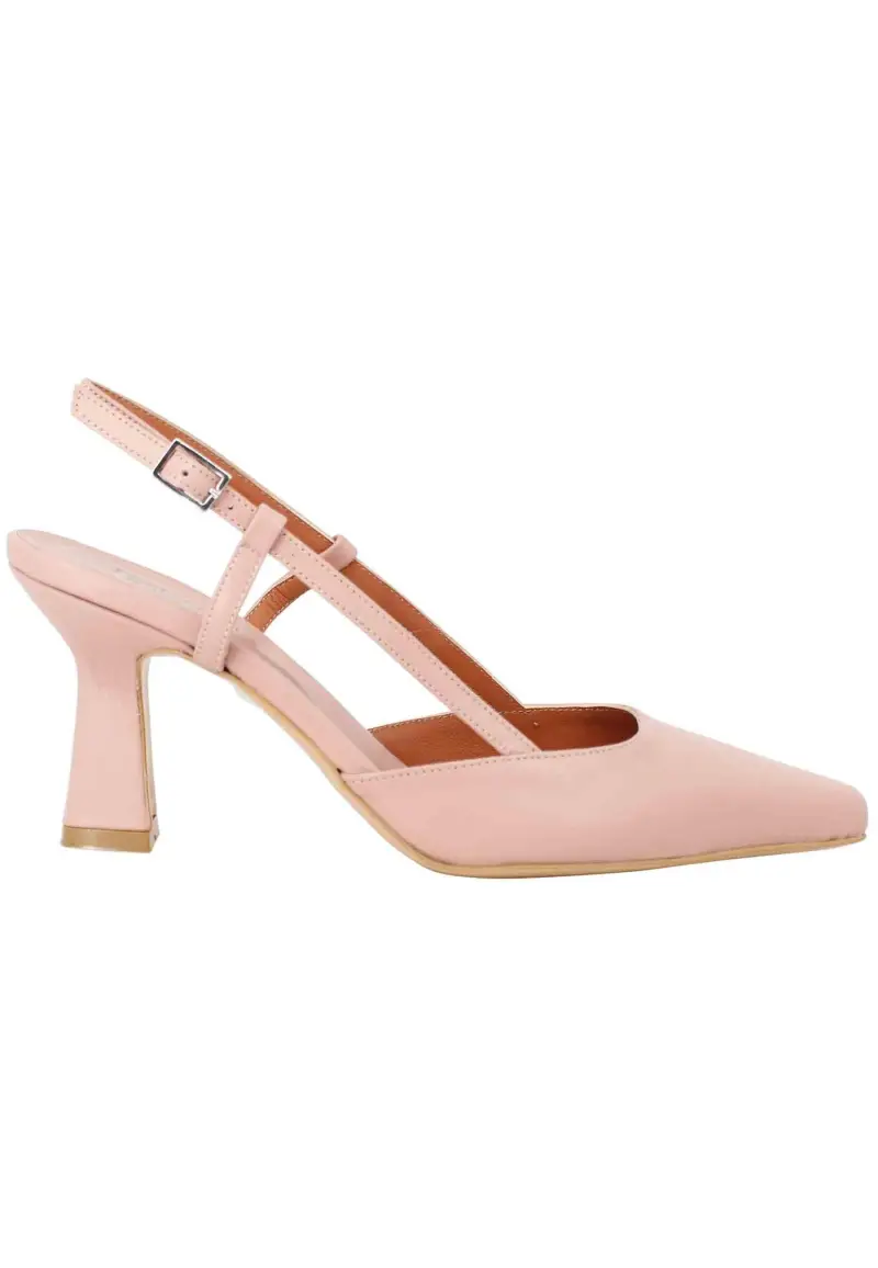 Decollete slingback donna in pelle rosa con tacco alto Donna MAIA 1 033