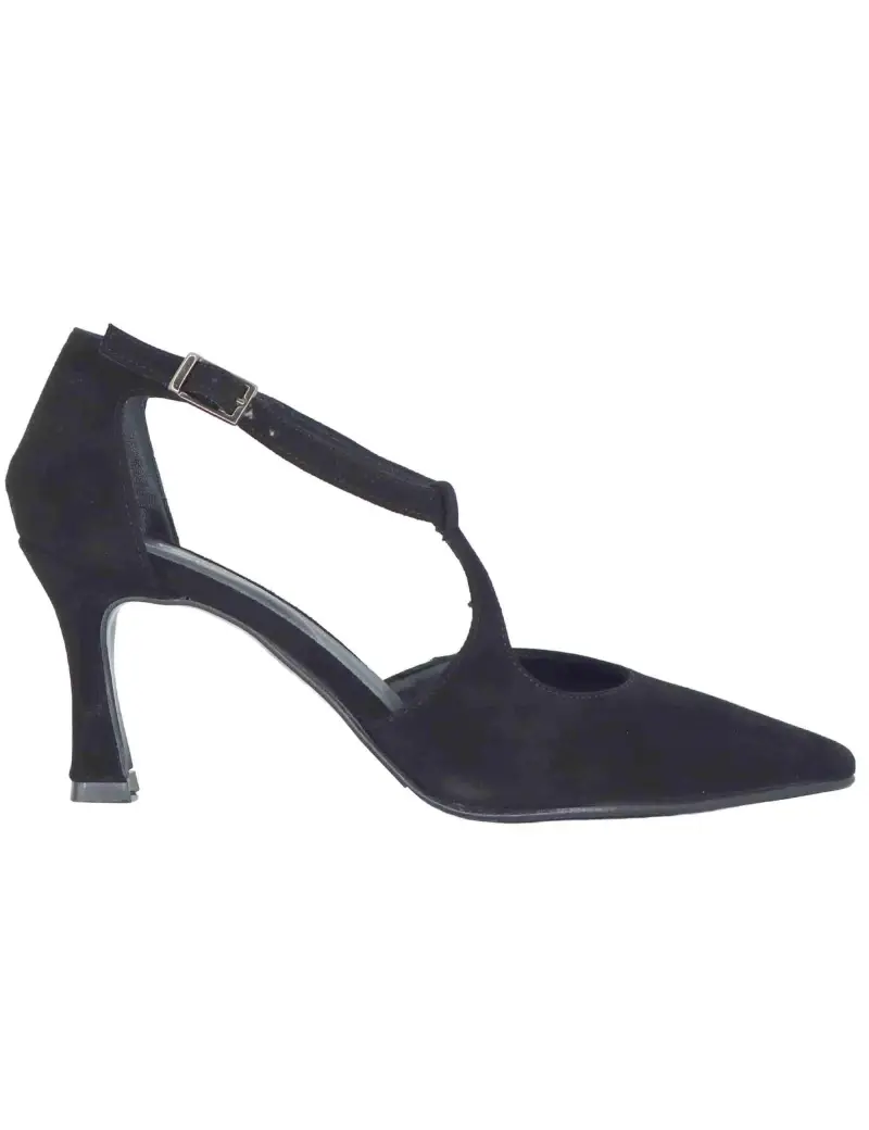 Mery Jane in camsocio nero tacco alto Donna A102 001
