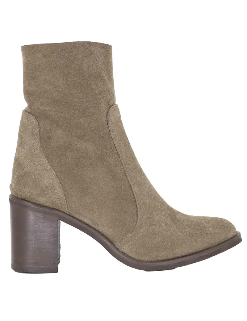 Stivaletti in camoscio taupe con tacco alto Donna AVI 3 039