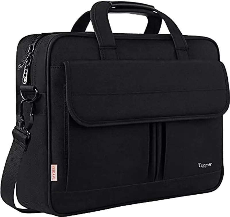 Taygeer Borsa PC 17 Pollici, Grande Borsa per Computer Portatile, Impermeabile Borsa Lavoro Donna Uomo con Tracolla, Borsa Porta PC Protettiva per Laptop In Viaggio d'Affari, Nero