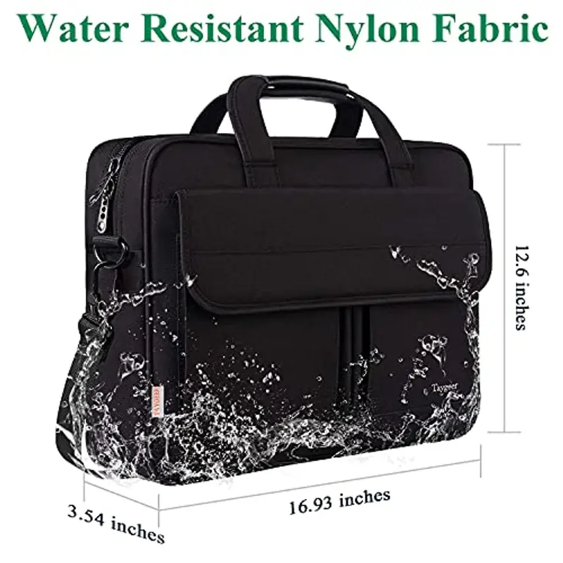 Taygeer Borsa PC 17 Pollici, Grande Borsa per Computer Portatile, Impermeabile Borsa Lavoro Donna Uomo con Tracolla, Borsa Porta PC Protettiva per Laptop In Viaggio d'Affari, Nero miniatura 3