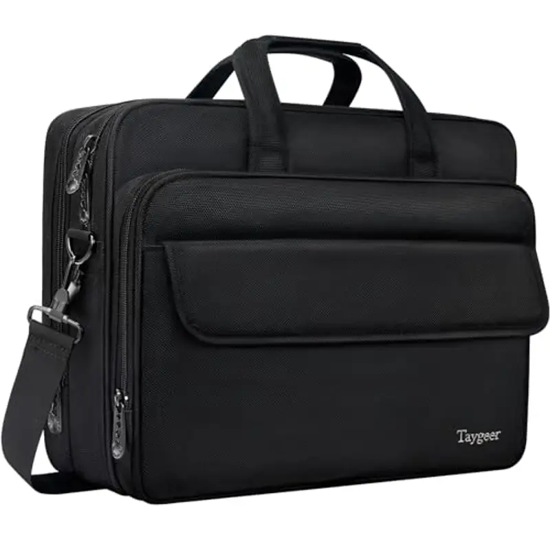 Taygeer Borsa Porta PC, 17 Pollici Borsa per PC Portatile Notebook Impermeabile Borse a Tracolla per Laptop Borse da Lavoro per Uomini Donne Insegnanti Affari Viaggi Universitari, Nero
