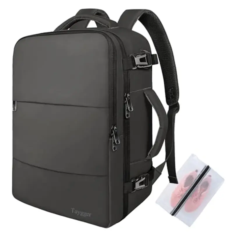 Taygeer Zaino Bagaglio a Mano Easyjet 45x36x20, Zaini da Viaggio Aereo 30L Borsa da Cabina per Uomo Donna, Impermeabile Zaino Laptop 15.6 Pollici per Viaggio Ufficio Università, Grigio Scuro