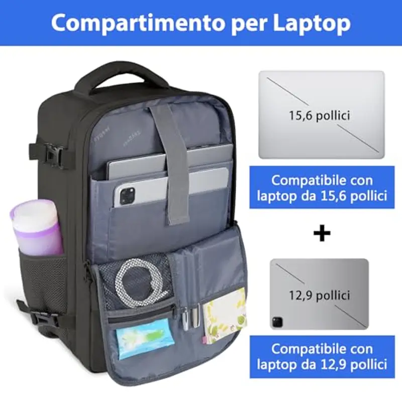 Taygeer Zaino da viaggio Uomo Grigio 1991614 miniatura 3