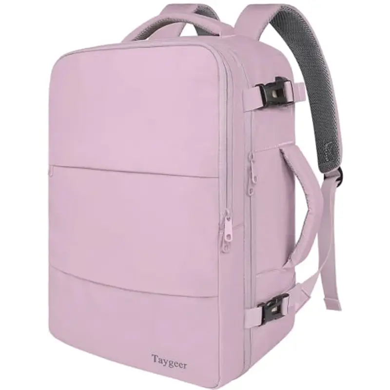 Taygeer Zaino Viaggio 45x36x20, Casual Zaini Uomo Donna con Porta USB, Zaino Porta PC Impermeabile Zaini da Viaggio Aereo Bagaglio a Mano per Scuola Lavoro Ryanair Wizz Air Easyjet, Viola miniatura 2
