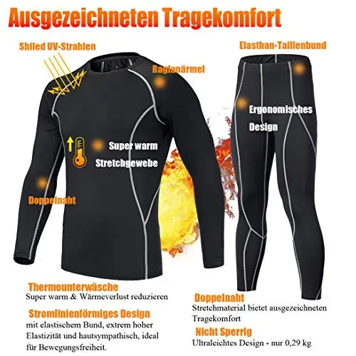 TBoonor Biancheria Intima Termica per Bambini Set di Biancheria Intima da Sci Bambini Funzionale Camicia Termico miniatura 2