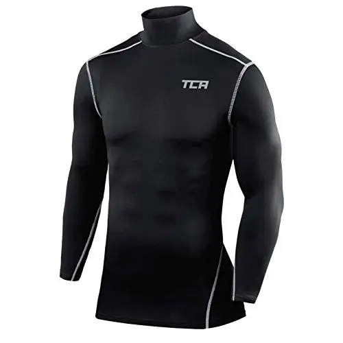 TCA PRO Performance Bambino Maglia Collo Alto a Maniche Lunghe - Nero (Vecchio), L Ragazzi