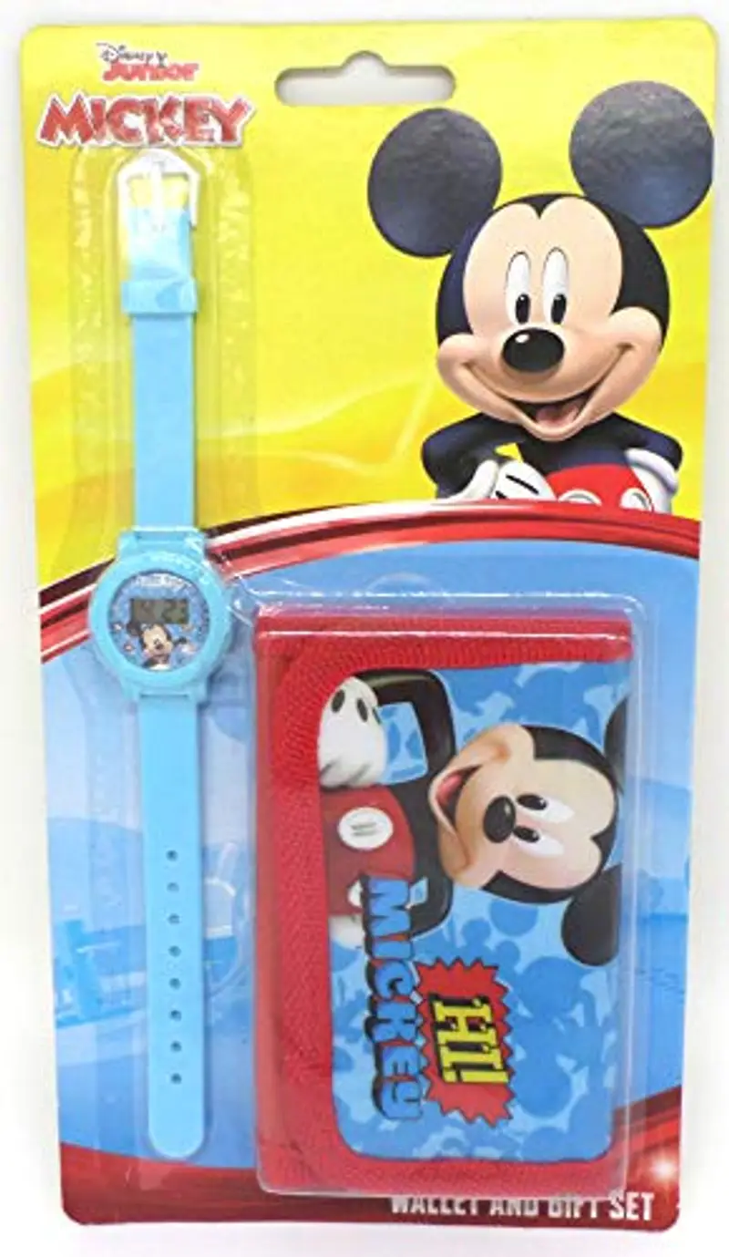 TDL Disney Mickey Mouse Set Regalo Orologio + Portafoglio - Licenza Ufficiale -Watch & Wallet
