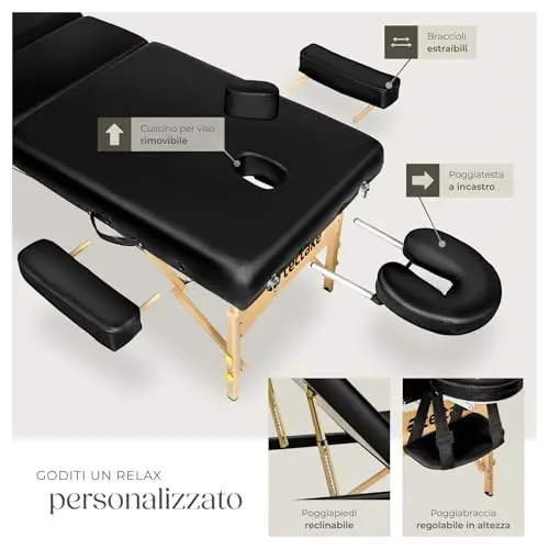 TecTake® Lettino da Massaggio Somwang, Lettino Massaggio Pieghevole, Altezza Regolabile, Carico Massimo 250 kg, Inclusi miniatura 3