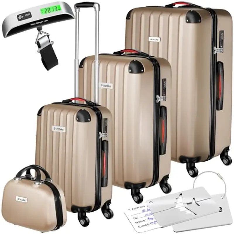 TecTake Beauty Case Beige 1918084