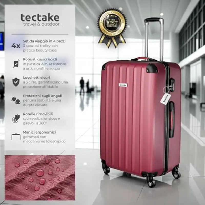 TecTake Beauty Case Rosso 1918087 miniatura 2
