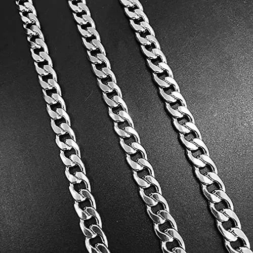 Teegxddy Collana A Catena Cubana Per Uomo E Donna 1.6-6 Mm-gioielli Di Moda In Acciaio Inossidabile Acciaio/placcato In miniatura 3