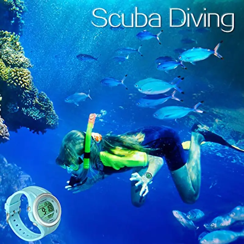 TEKMAGIC Ragazzi Ragazze Orologio da polso per Nuoto, Immersioni in Subacquea 100m Sott'acqua con Funzioni Cronometro, Cronografo, Sveglia, Doppio Fuso Orario, Formato 12/24 Ore miniatura 2