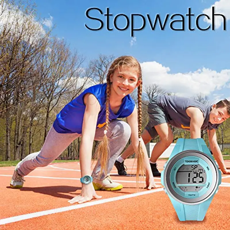 TEKMAGIC Ragazzi Ragazze Orologio da polso per Nuoto, Immersioni in Subacquea 100m Sott'acqua con Funzioni Cronometro, Cronografo, Sveglia, Doppio Fuso Orario, Formato 12/24 Ore miniatura 3