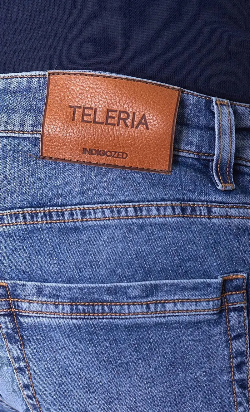 Jeans teleria zed mark leggero baffato blu chiaro, colore azzurro miniatura 2
