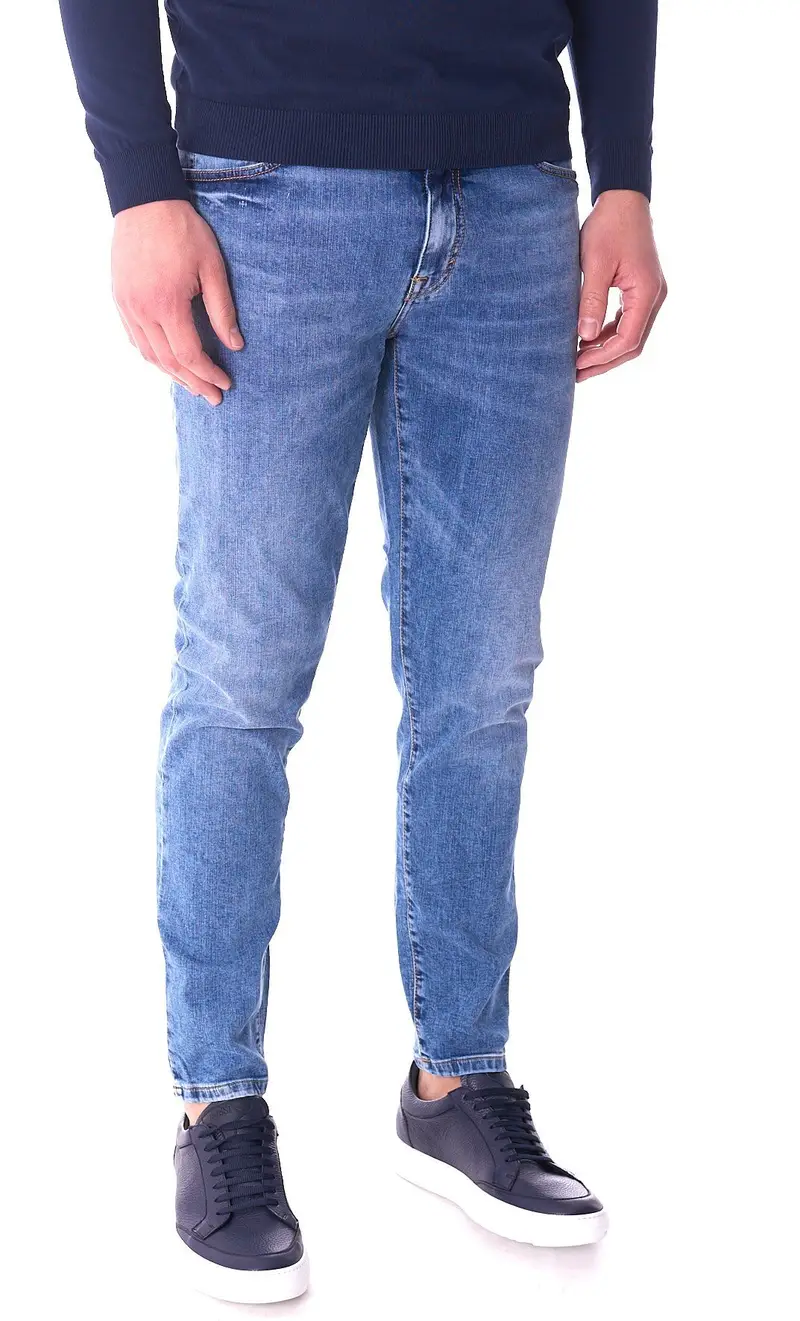 Jeans teleria zed mark leggero baffato blu chiaro, colore azzurro