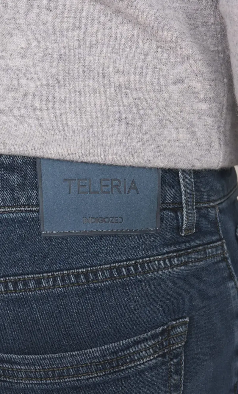 Jeans teleria zed mark zip blu medio lavato, colore blu miniatura 2