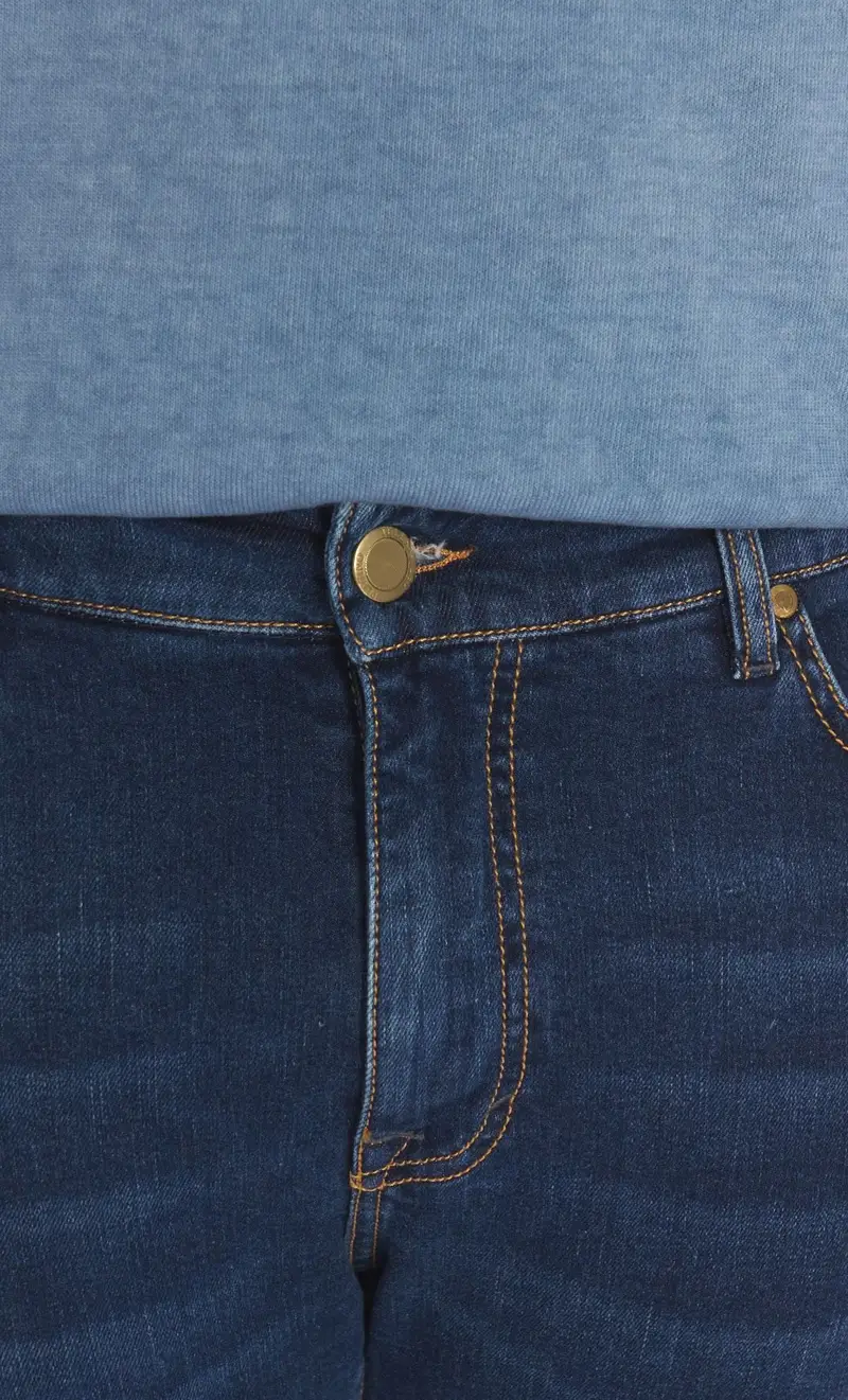 Jeans teleria zed platino mark leggero baffato blu, colore blu miniatura 2