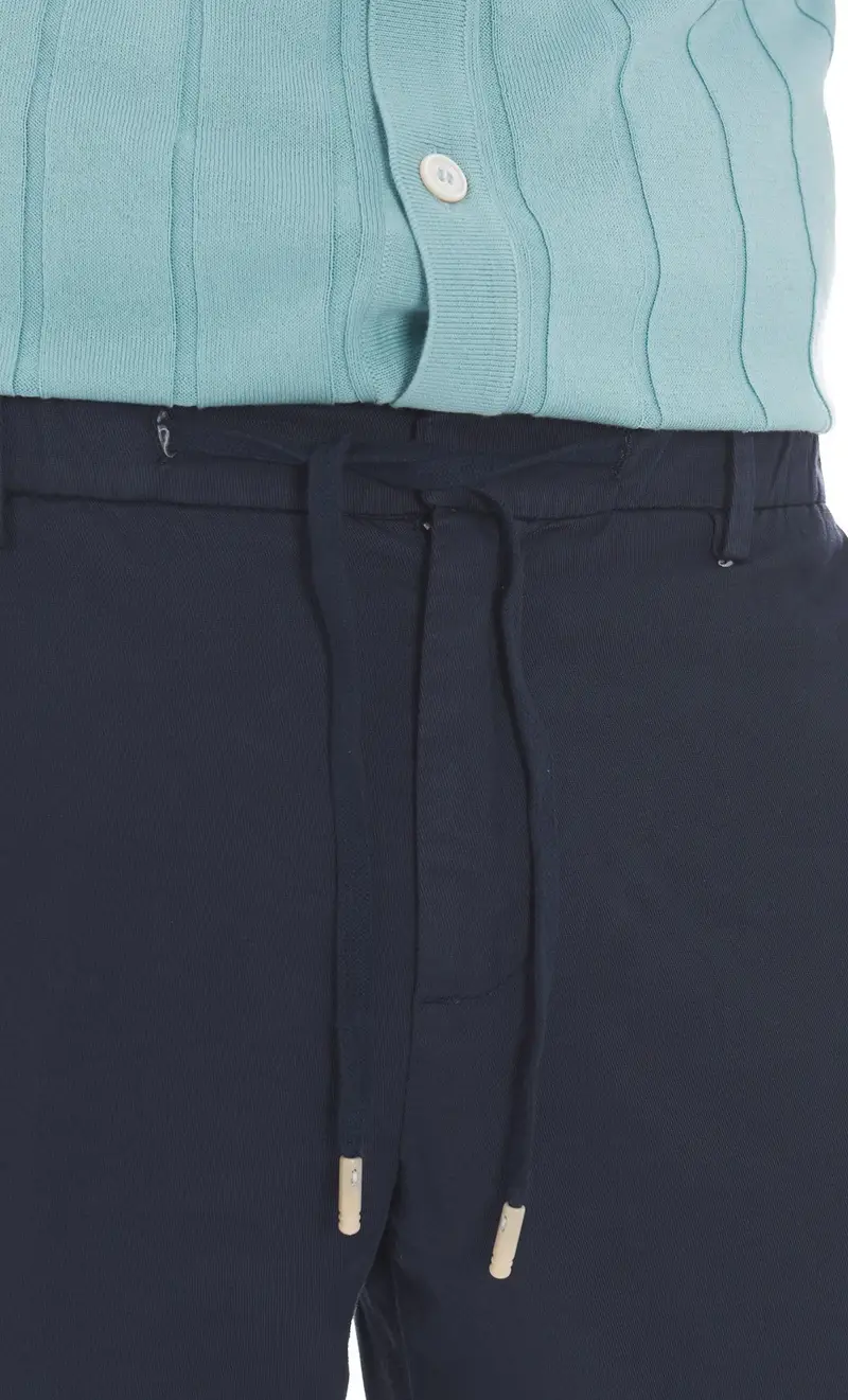 Pantalaccio in lino e cotone teleria zed new bruce - qrb, colore blu miniatura 2