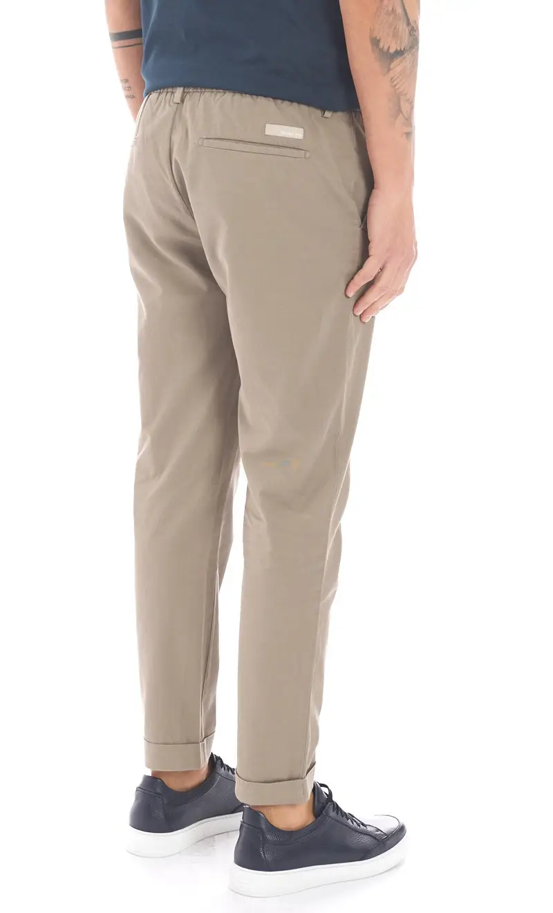 Pantalaccio in lino e cotone teleria zed new bruce - qrb, colore tortora miniatura 2