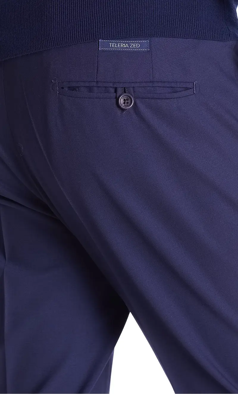 Pantalone in fresco lana teleria zed capital, colore blu miniatura 2