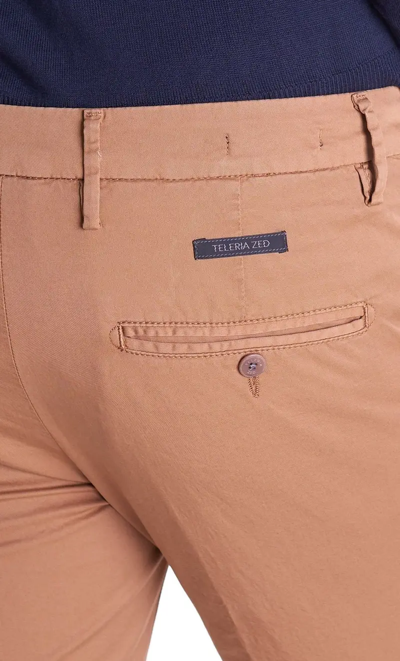 Pantalone leggero teleria zed gabardine robin f17, colore cognac miniatura 2