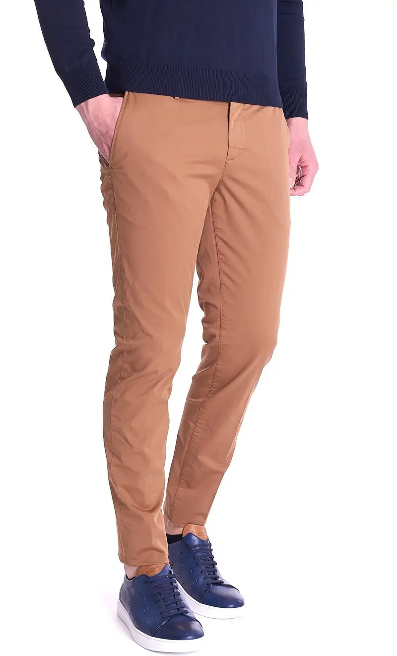 Pantalone leggero teleria zed gabardine robin f17, colore cognac