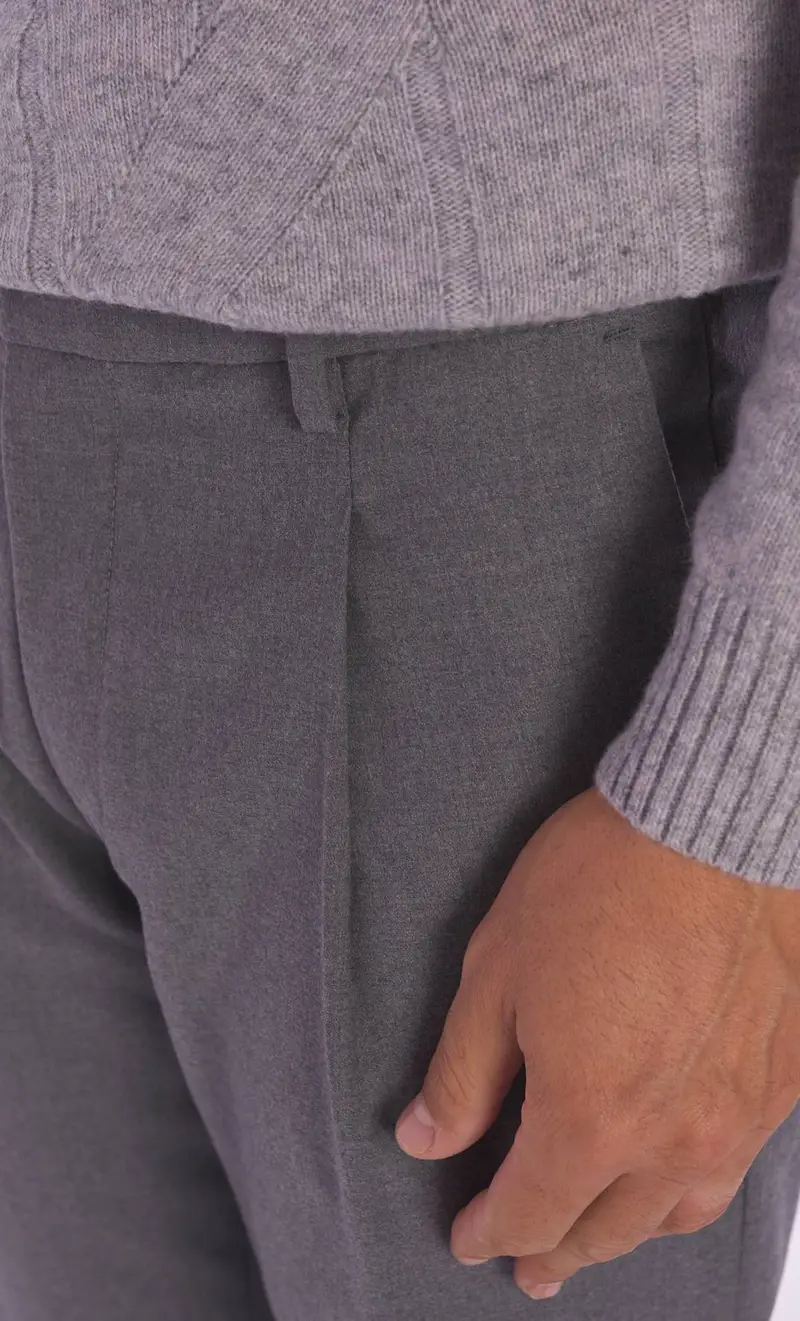 Pantalone teleria zed in lana helmut con pinces, colore grigio miniatura 2