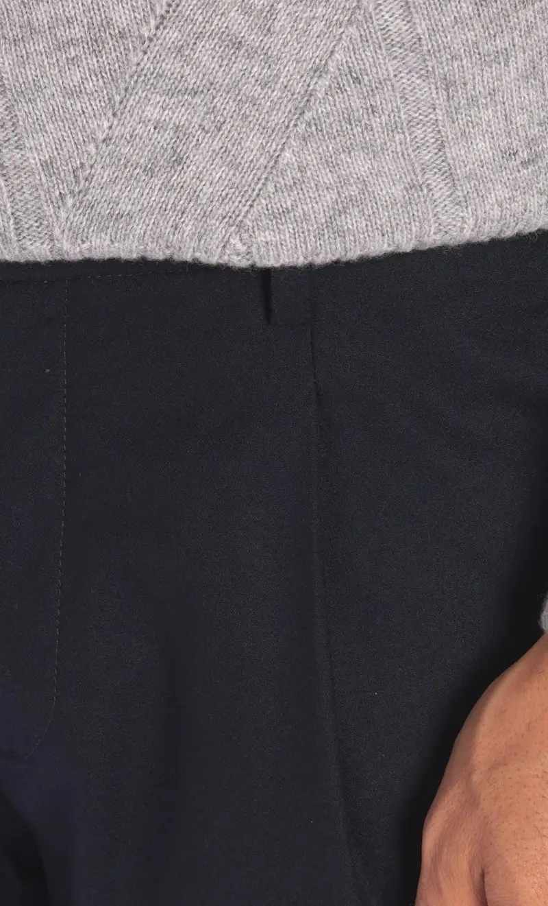 Pantalone teleria zed in lana stretch helmut con pinces, colore blu miniatura 2