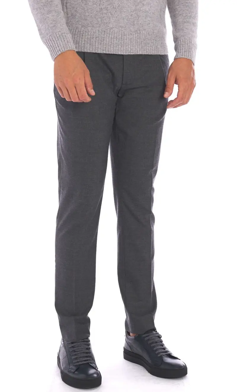 Pantalone teleria zed in lana stretch helmut con pinces, colore grigio
