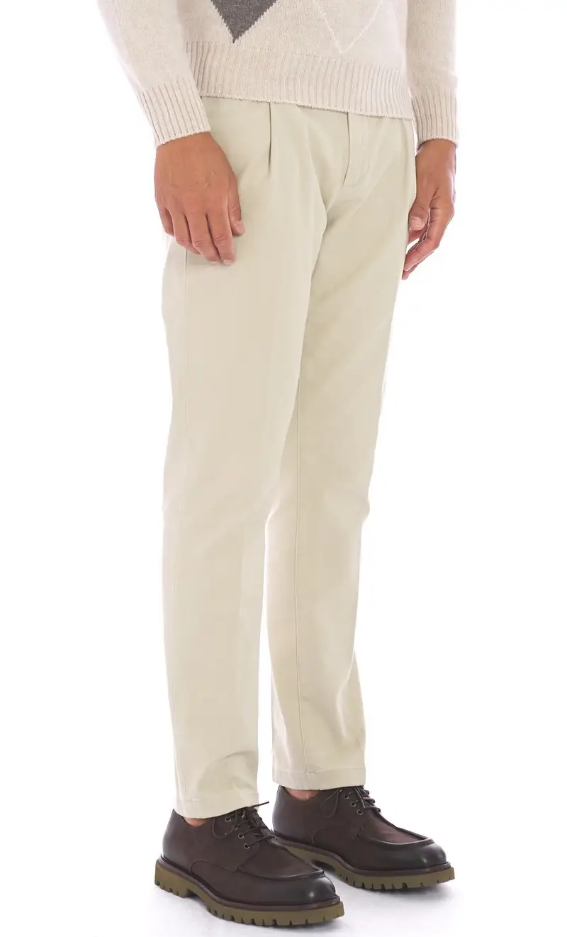 Pantalone teleria zed platino helmut con pinces, colore beige